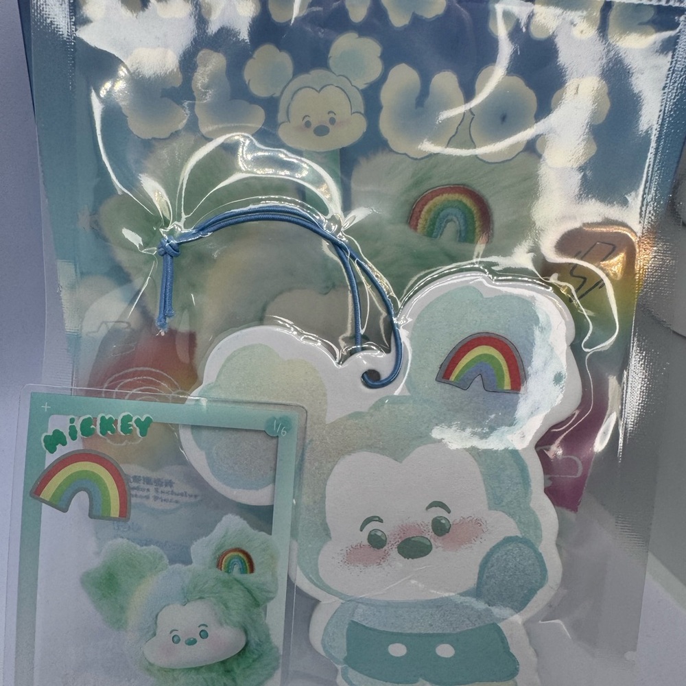 Mickey Mouse Cloud and Rainbow Key & Card Holder - Blue and Green